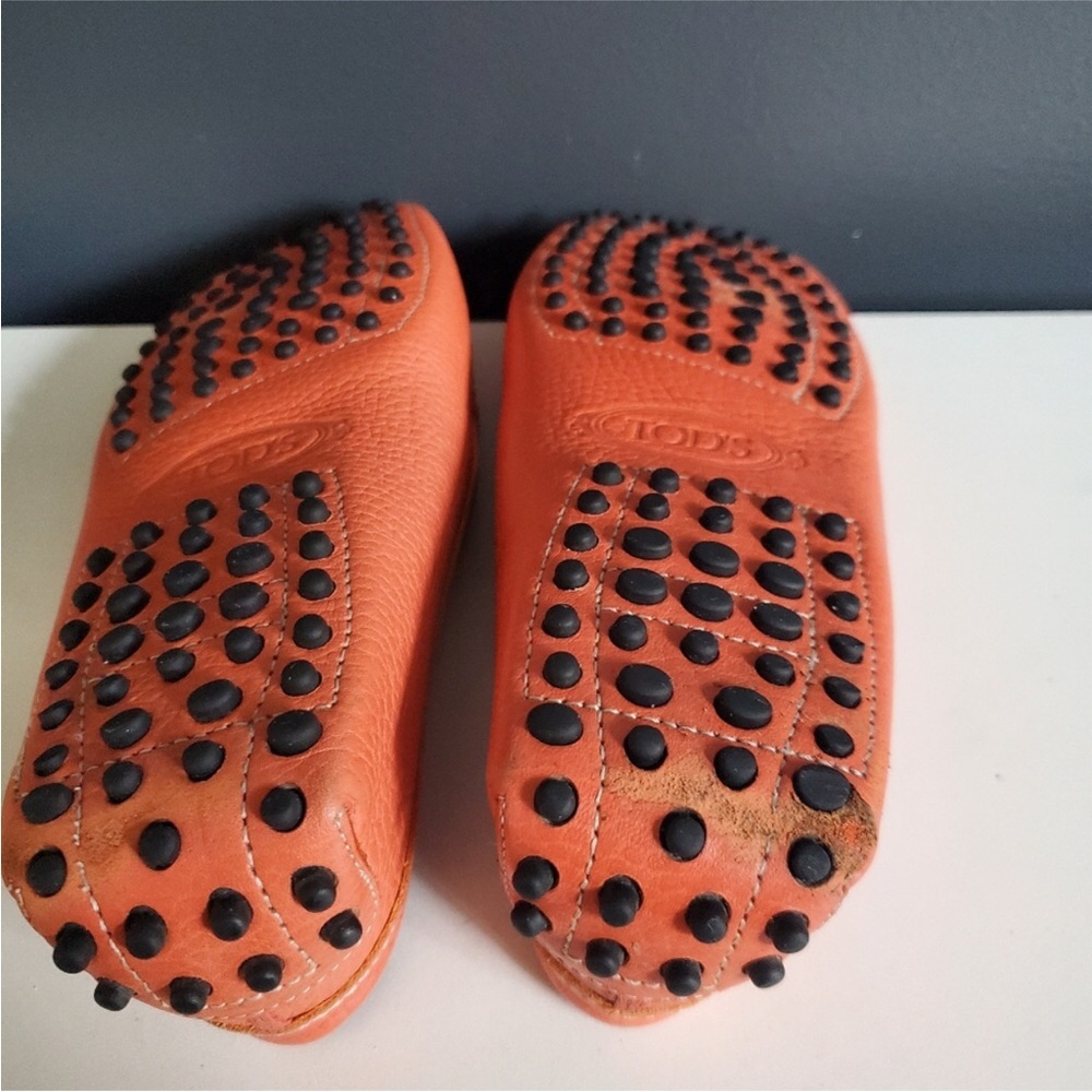 Tod's Gimmino Orange Leather driving shoes size 37.5 - Picture 6 of 7